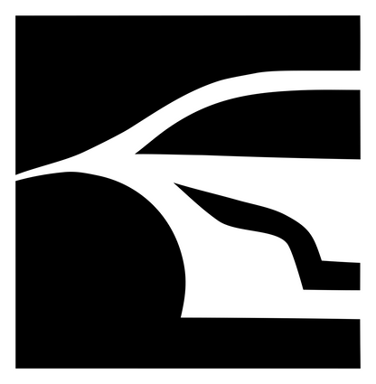 Negative Space Square Sports Car Mark #ffffff/#000000