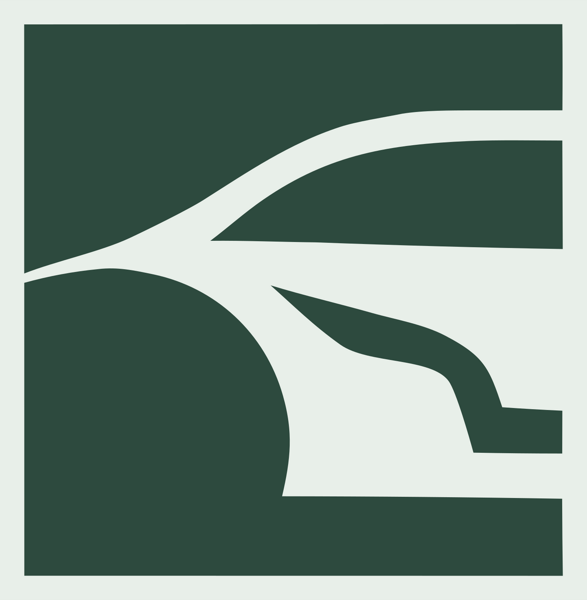 Negative Space Square Sports Car Mark #e8efe9/#2d4a3e