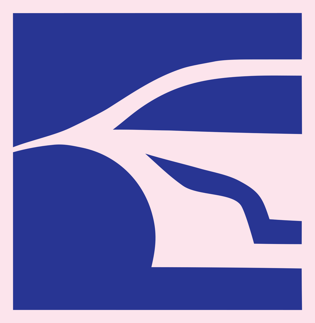 Negative Space Square Sports Car Mark #fce4ec/#283593