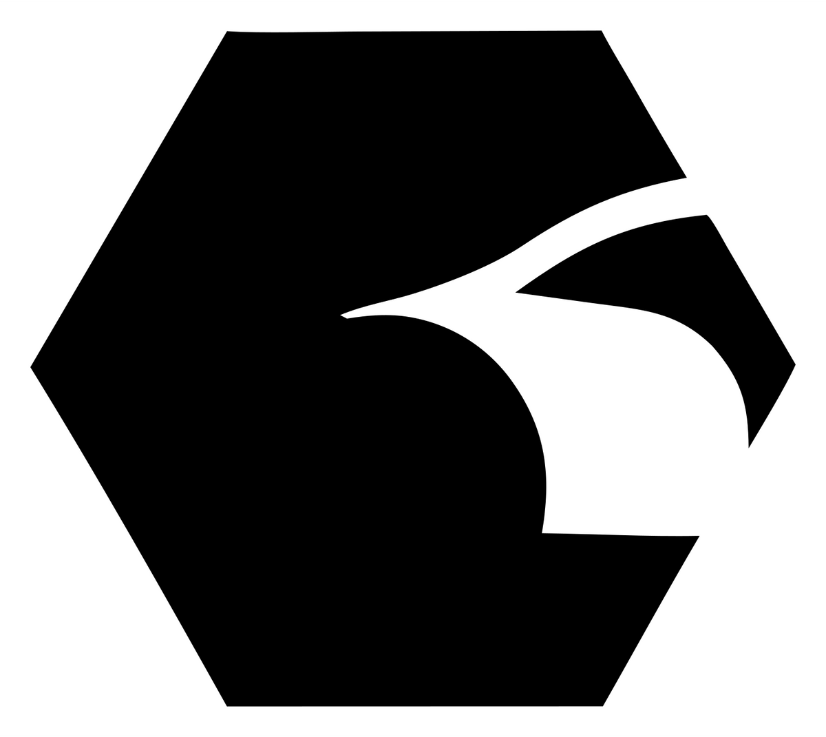Negative Space Hexagon Eagle Car Mark #ffffff/#000000