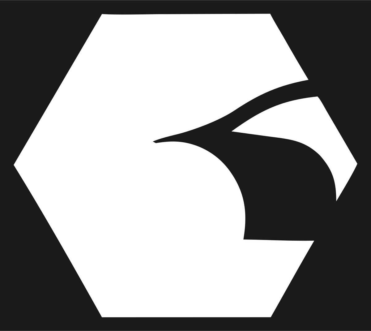 Negative Space Hexagon Eagle Car Mark #1a1a1a/#ffffff