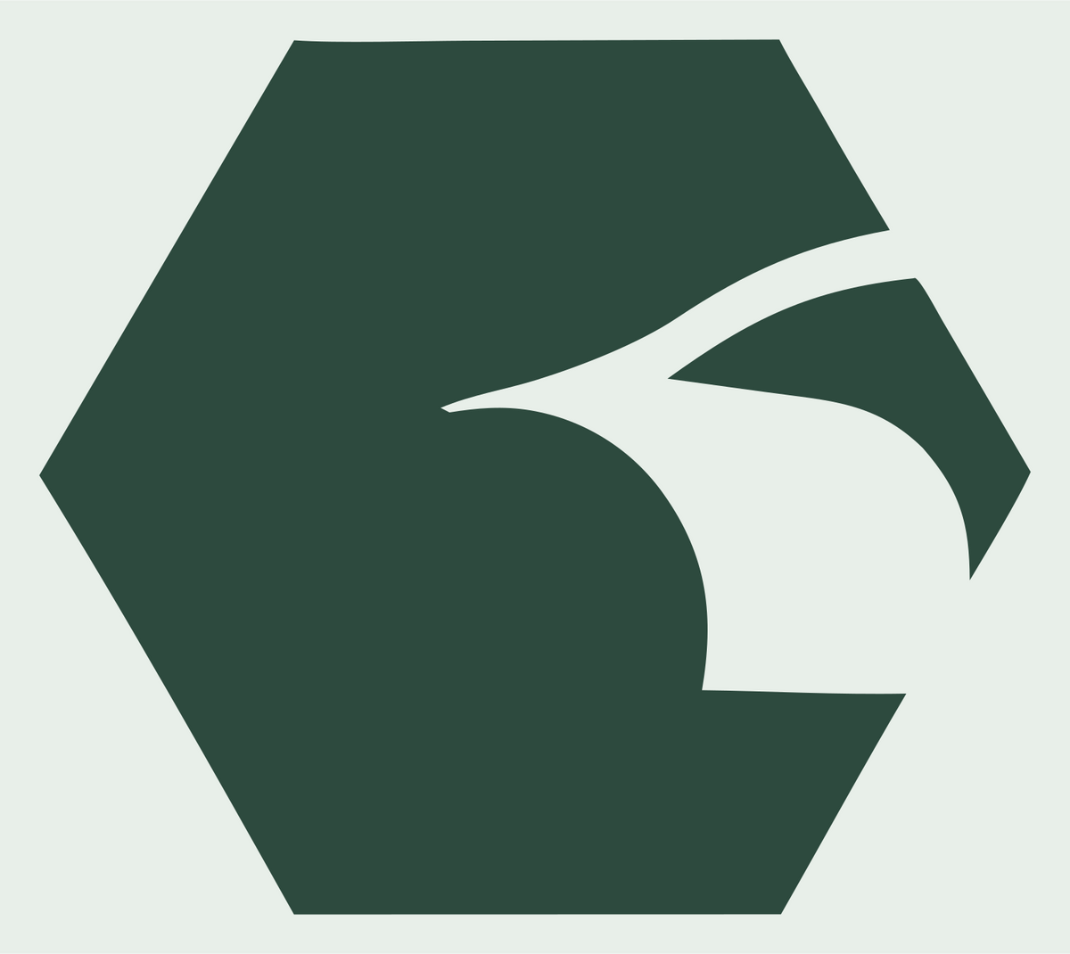 Negative Space Hexagon Eagle Car Mark #e8efe9/#2d4a3e