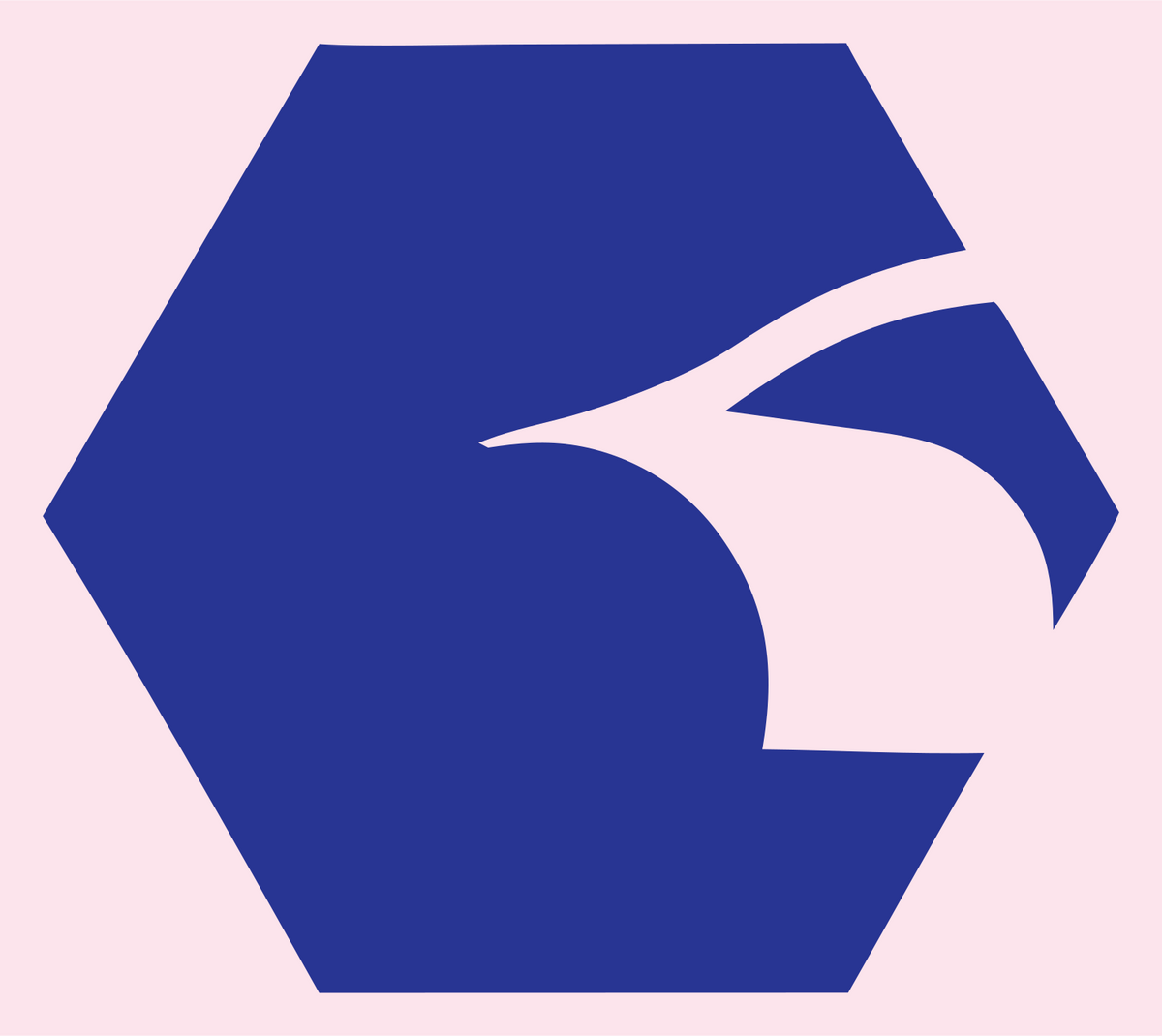 Negative Space Hexagon Eagle Car Mark #fce4ec/#283593