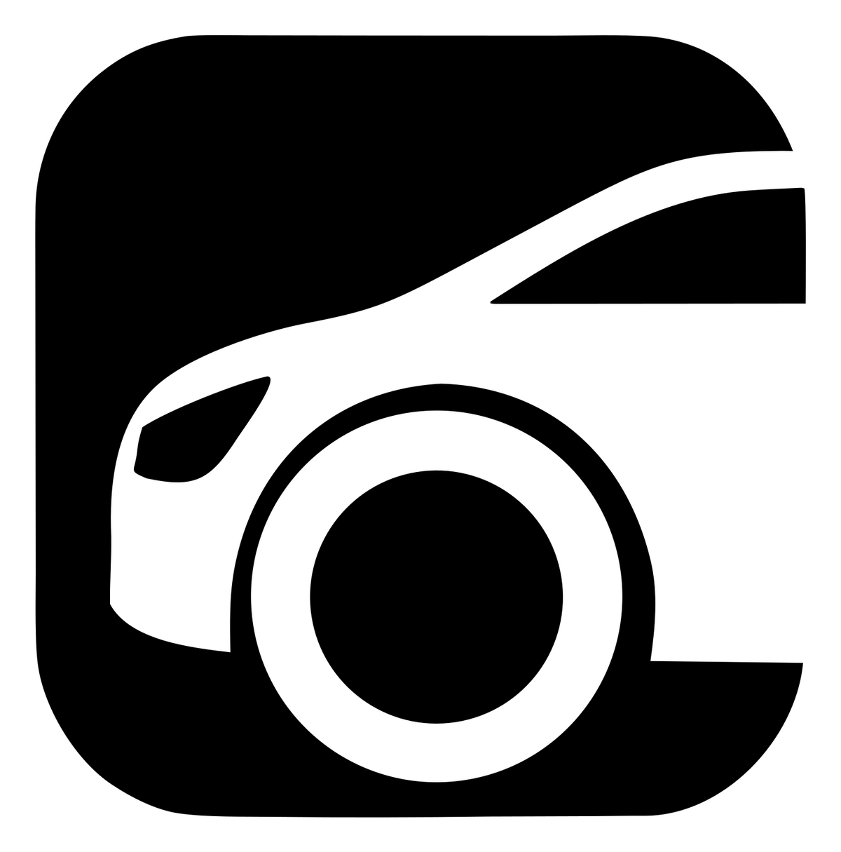 Negative Space Rounded Square Hatchback Icon #ffffff/#000000