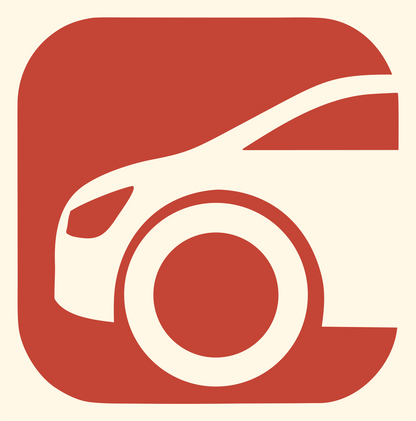 Negative Space Rounded Square Hatchback Icon #fff8e7/#c44536