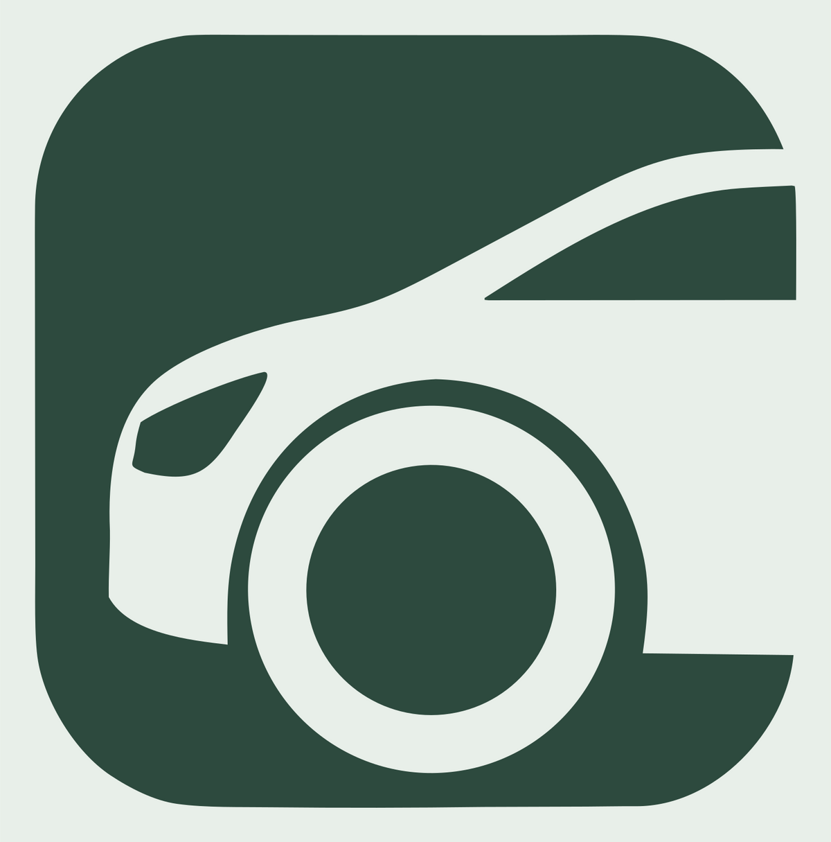 Negative Space Rounded Square Hatchback Icon #e8efe9/#2d4a3e