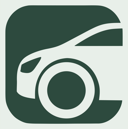 Negative Space Rounded Square Hatchback Icon #e8efe9/#2d4a3e