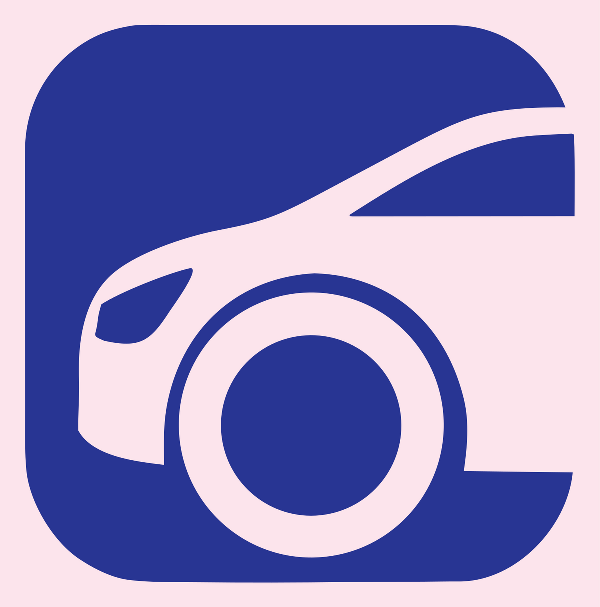 Negative Space Rounded Square Hatchback Icon #fce4ec/#283593