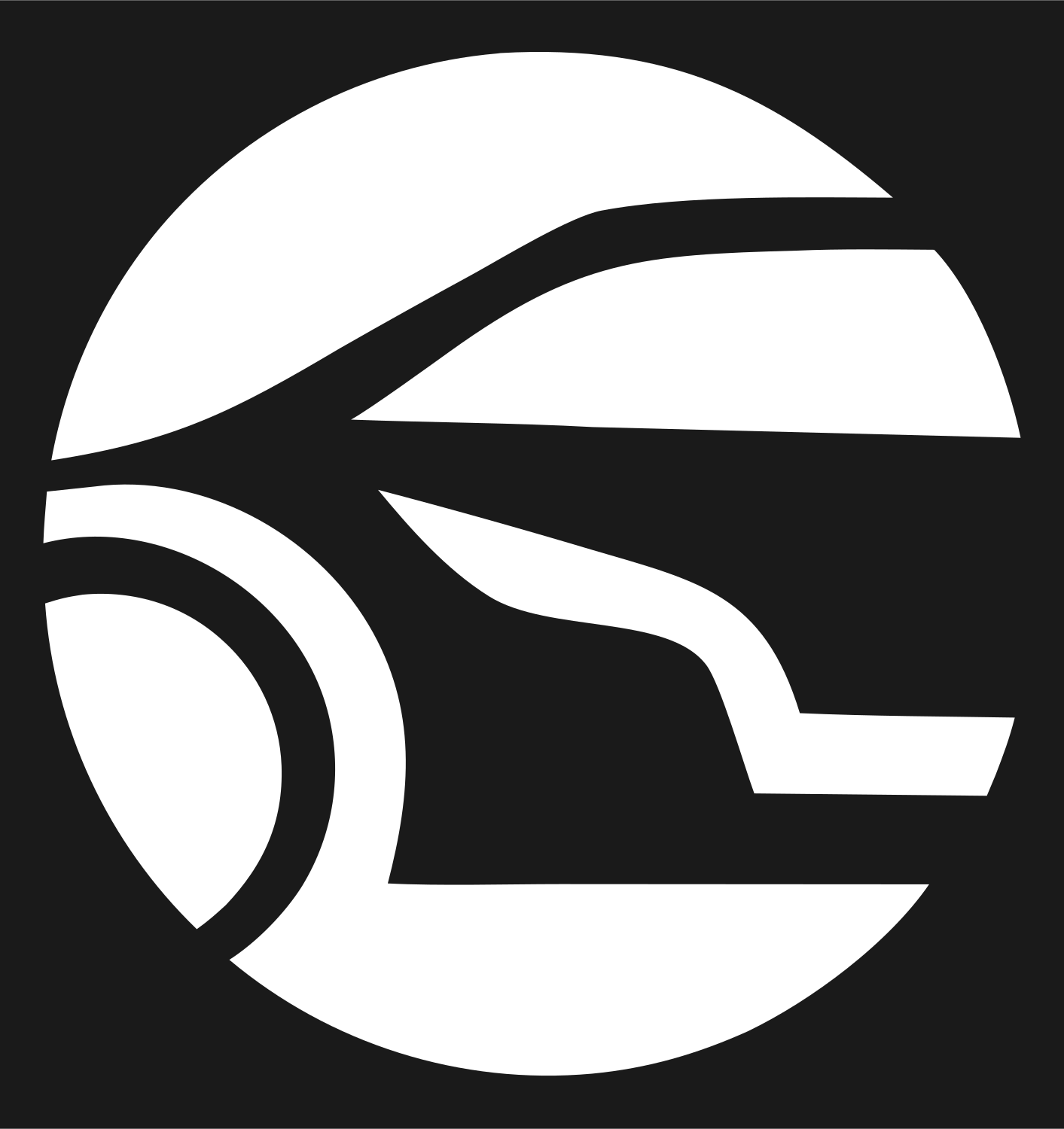 Negative Space Circle Sedan Side Emblem #1a1a1a/#ffffff