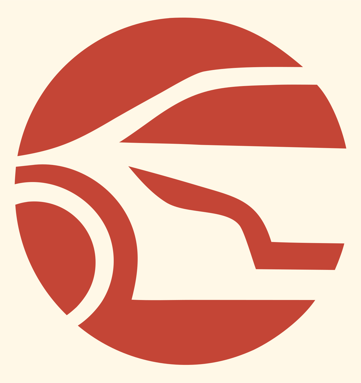 Negative Space Circle Sedan Side Emblem #fff8e7/#c44536