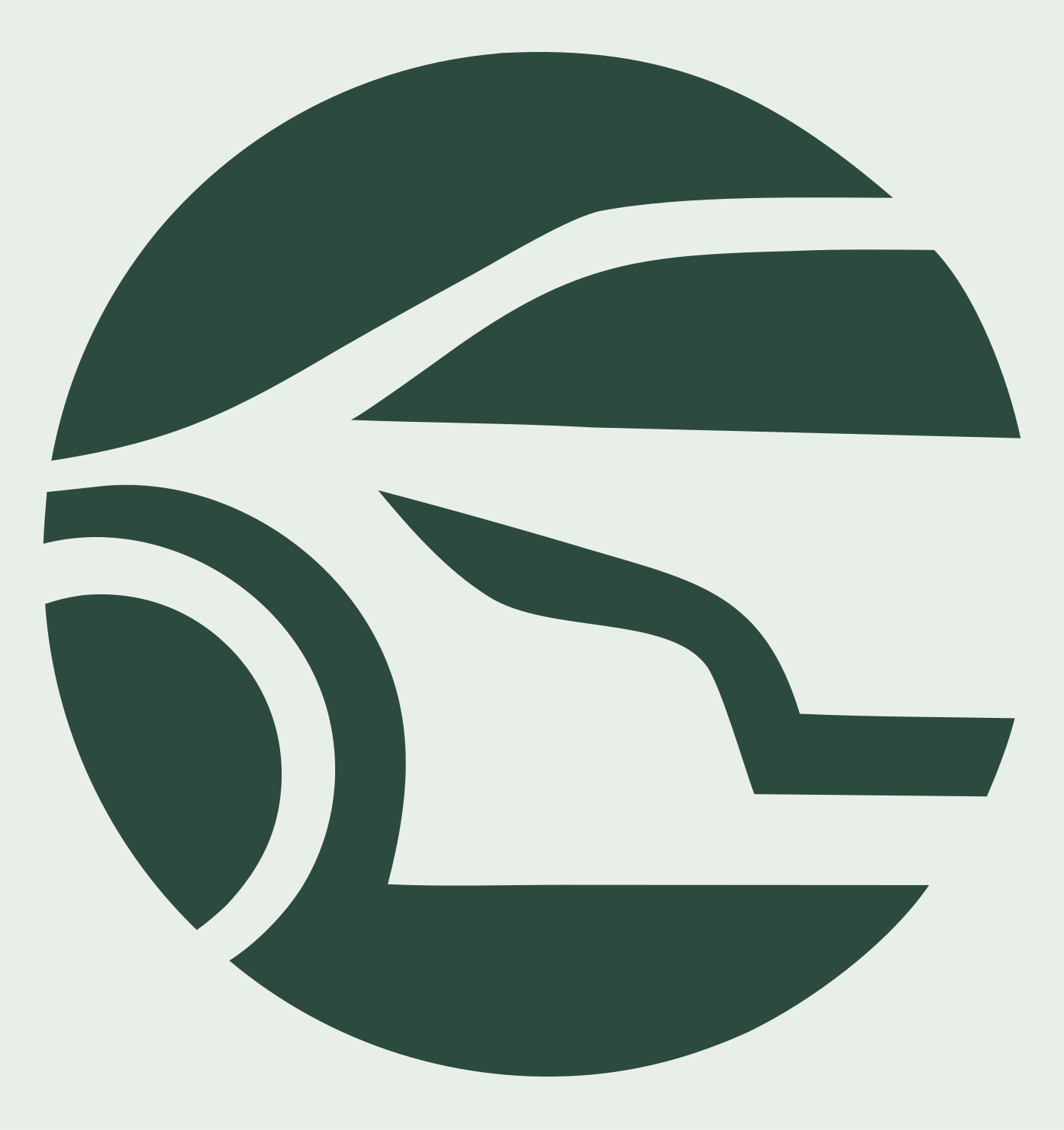 Negative Space Circle Sedan Side Emblem #e8efe9/#2d4a3e