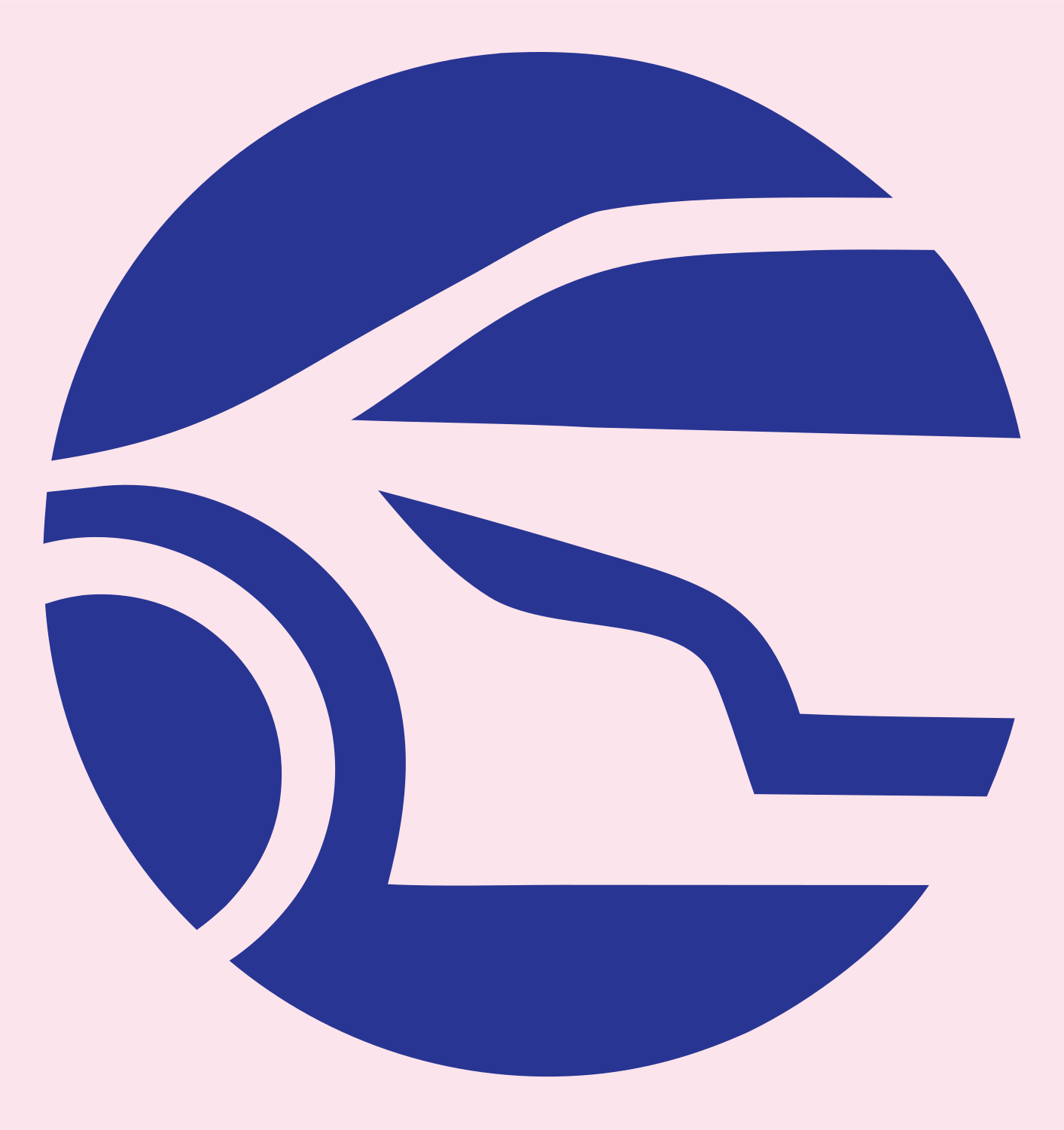 Negative Space Circle Sedan Side Emblem #fce4ec/#283593