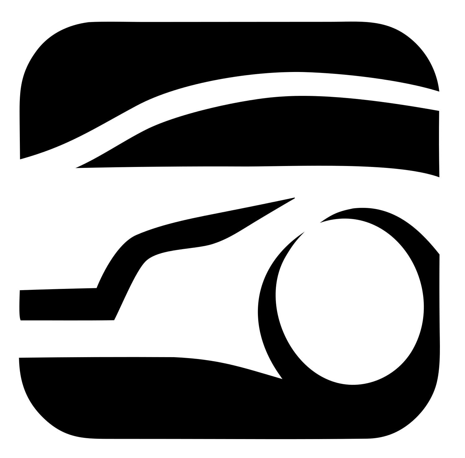 Negative Space Rounded Square Fog Light Car Mark #ffffff/#000000
