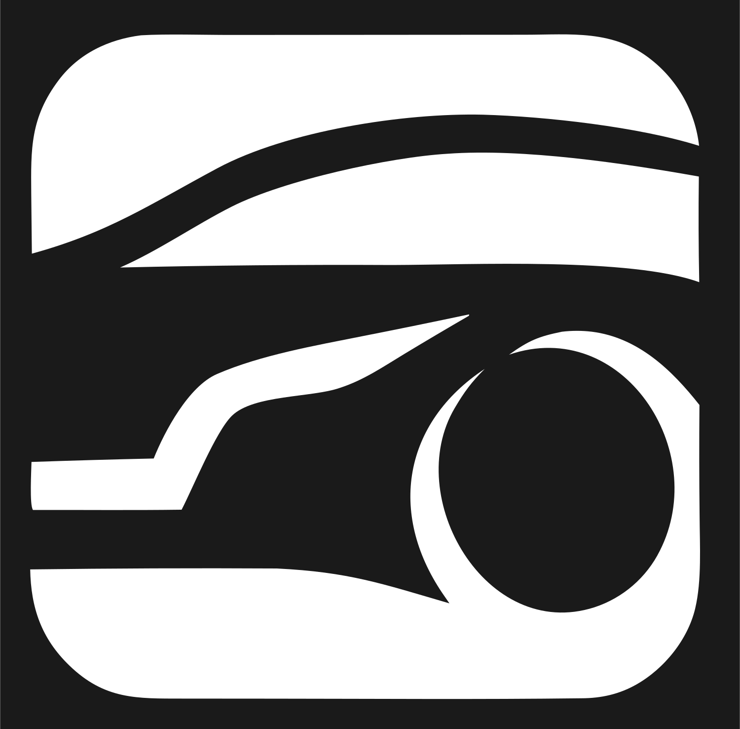 Negative Space Rounded Square Fog Light Car Mark #1a1a1a/#ffffff