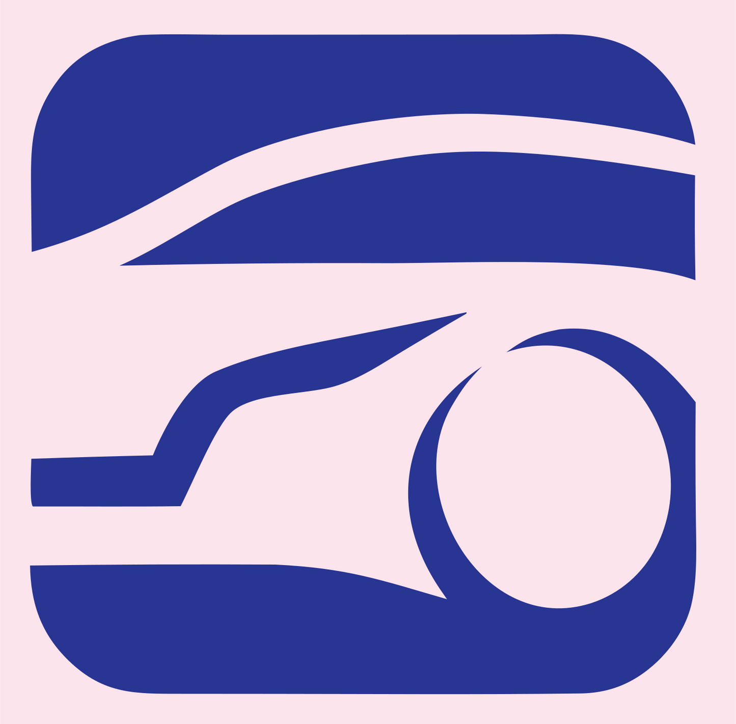 Negative Space Rounded Square Fog Light Car Mark #fce4ec/#283593