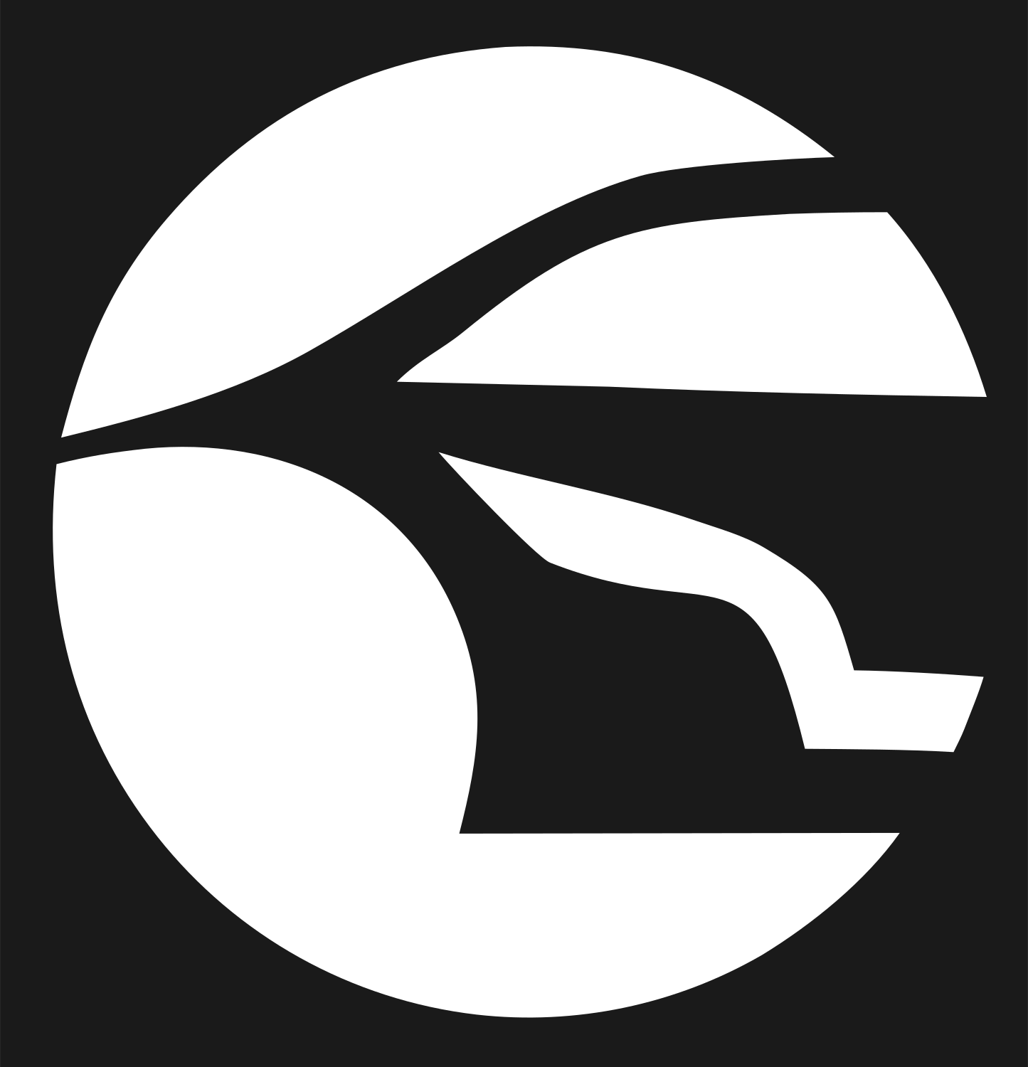 Negative Space Circle Bullet Train Mark #1a1a1a/#ffffff