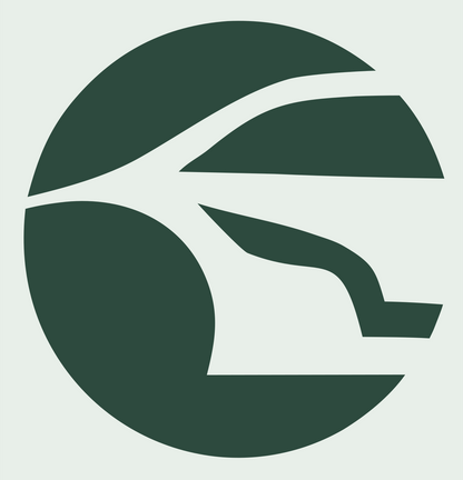 Negative Space Circle Bullet Train Mark #e8efe9/#2d4a3e