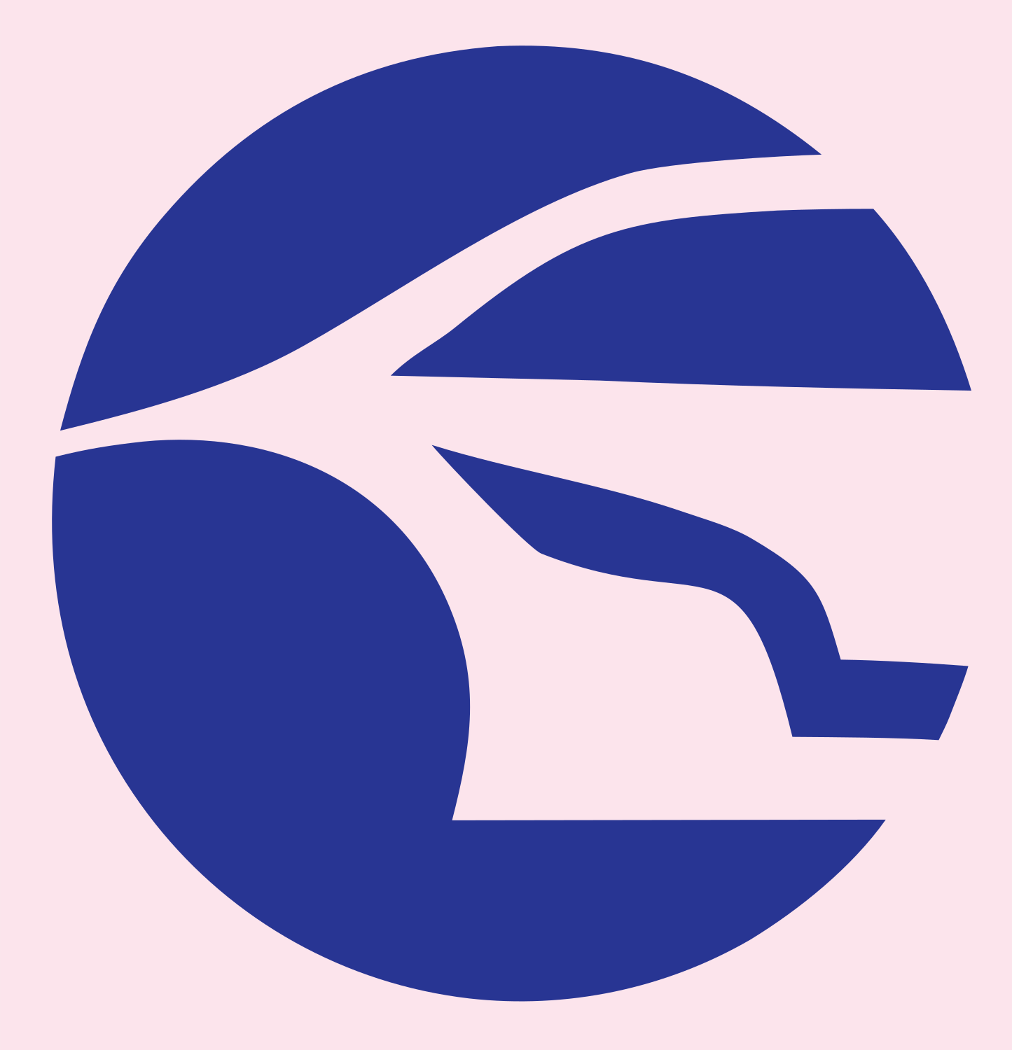 Negative Space Circle Bullet Train Mark #fce4ec/#283593