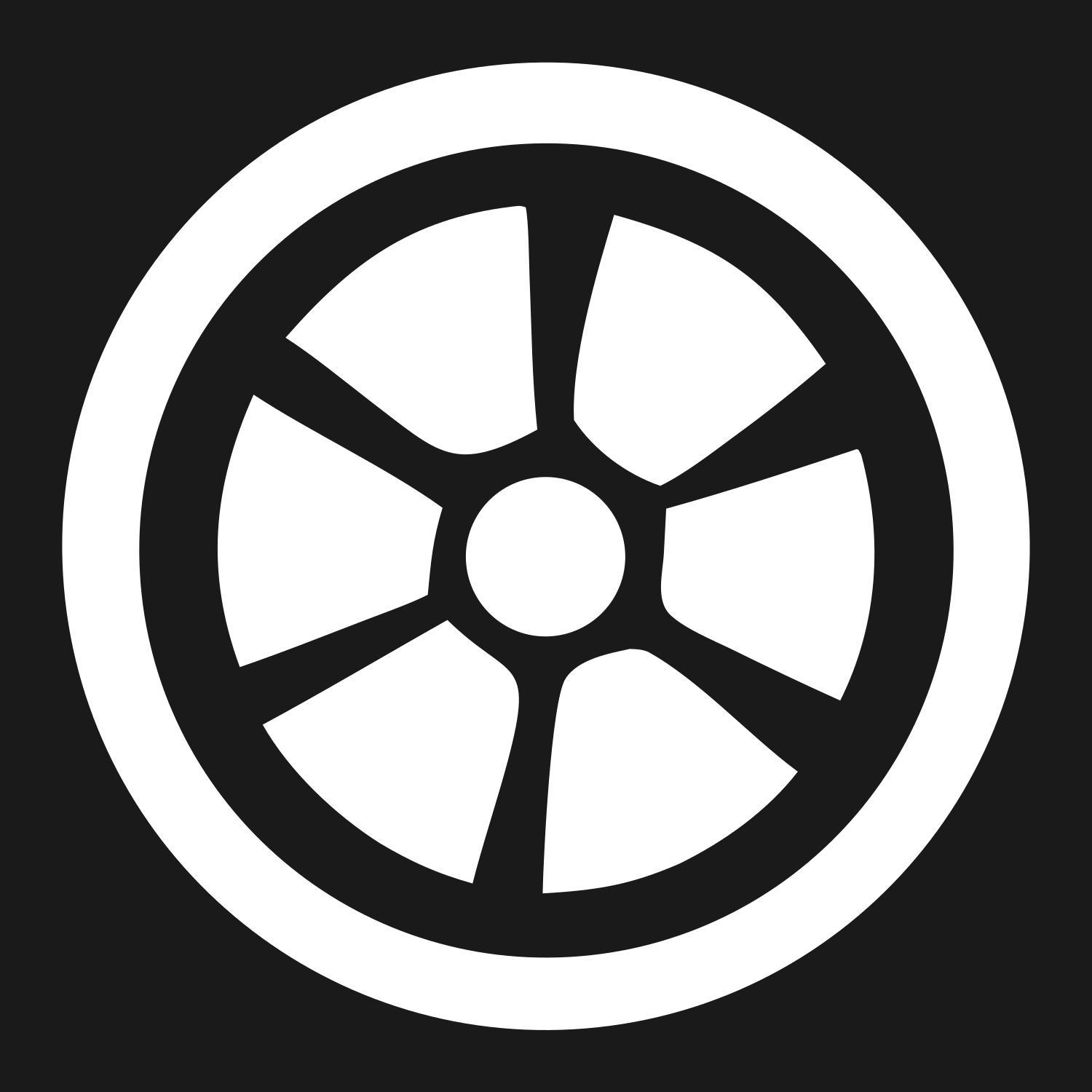 Negative Space Alloy Wheel Rim Mark #1a1a1a/#ffffff