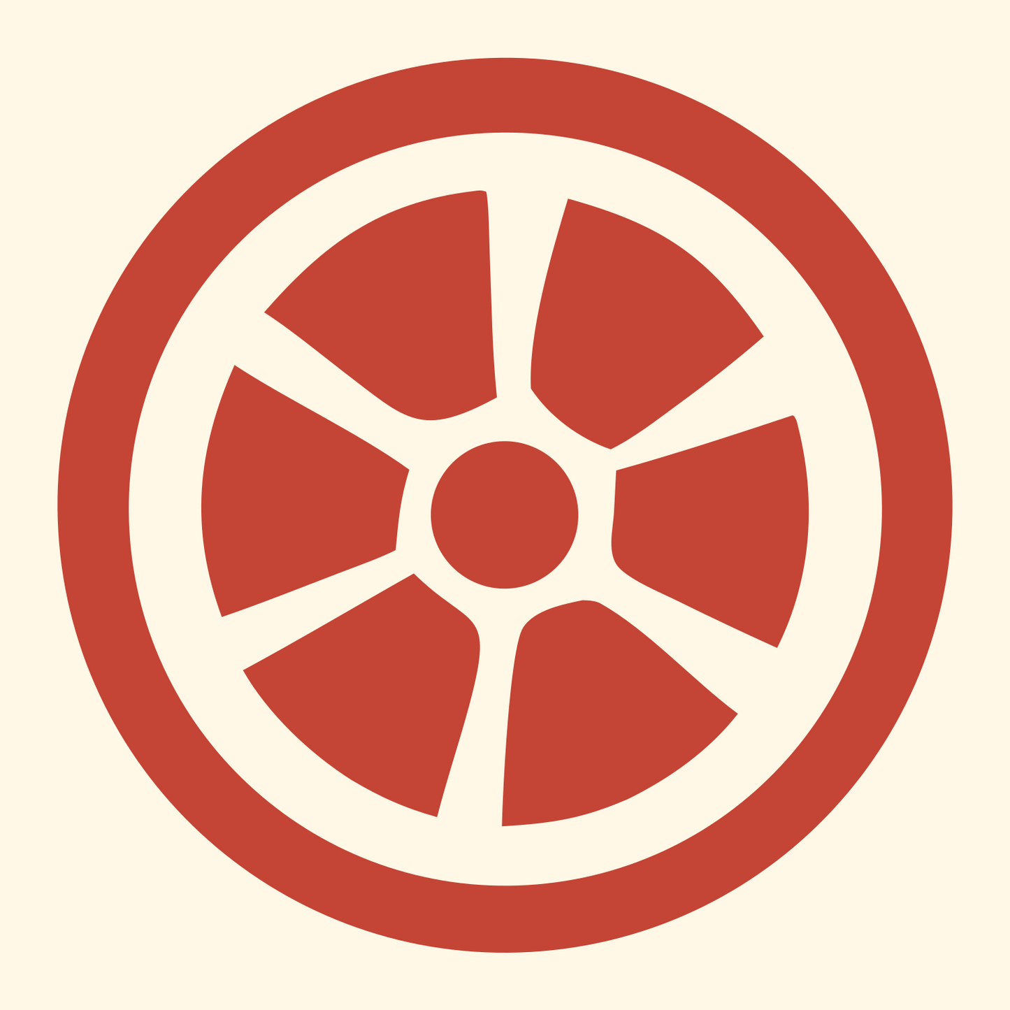 Negative Space Alloy Wheel Rim Mark #fff8e7/#c44536