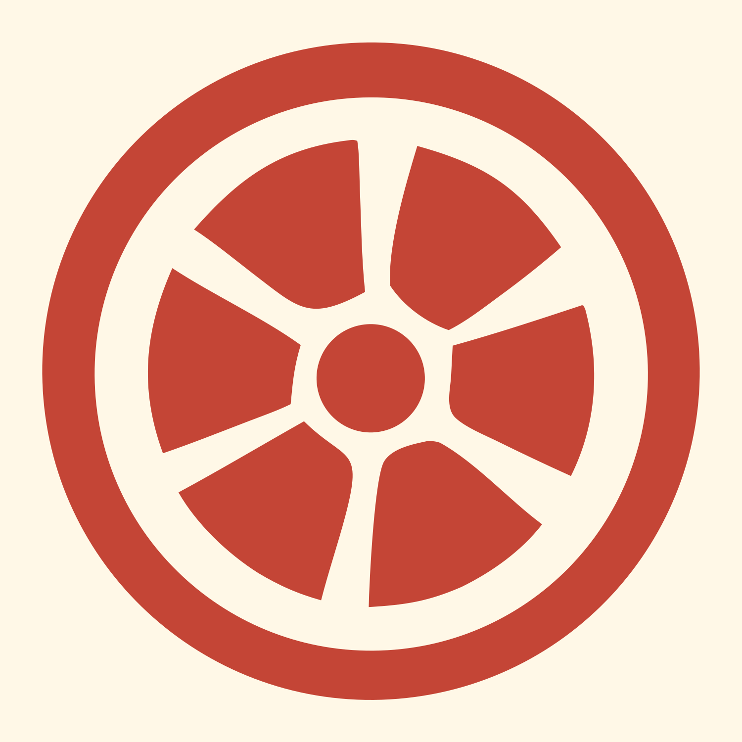 Negative Space Alloy Wheel Rim Mark #fff8e7/#c44536