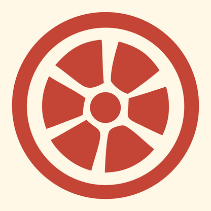 Negative Space Alloy Wheel Rim Mark #fff8e7/#c44536