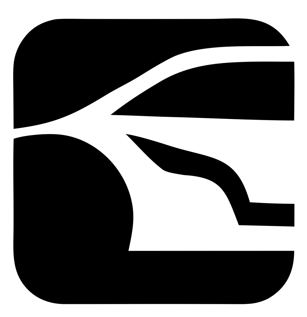 Negative Space Sleek Coupe Rooftop Icon #ffffff/#000000