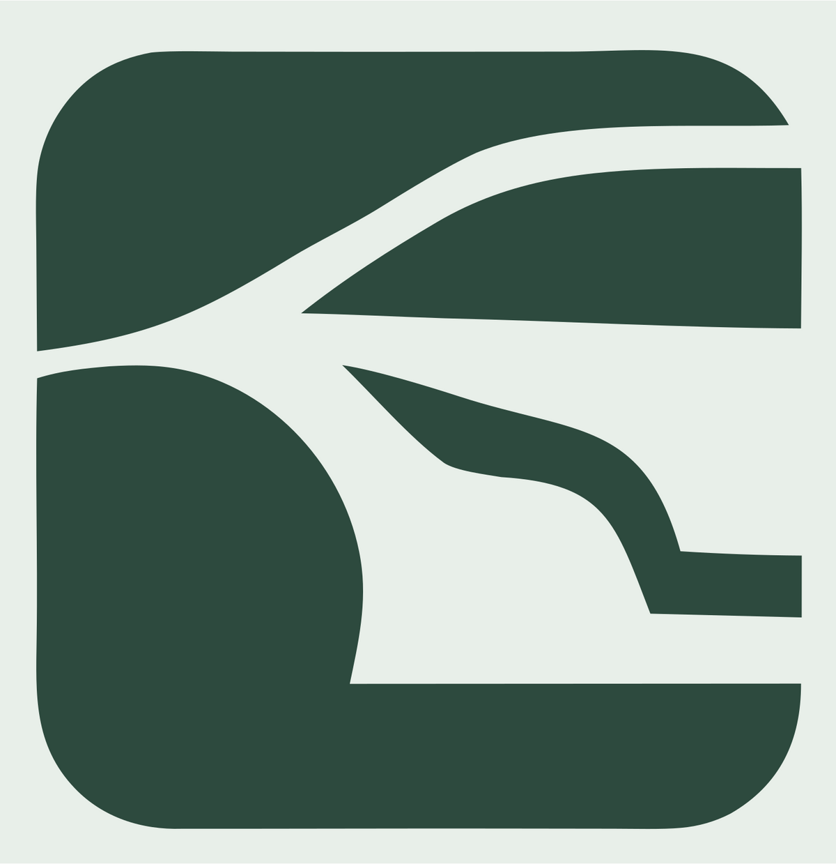 Negative Space Sleek Coupe Rooftop Icon #e8efe9/#2d4a3e