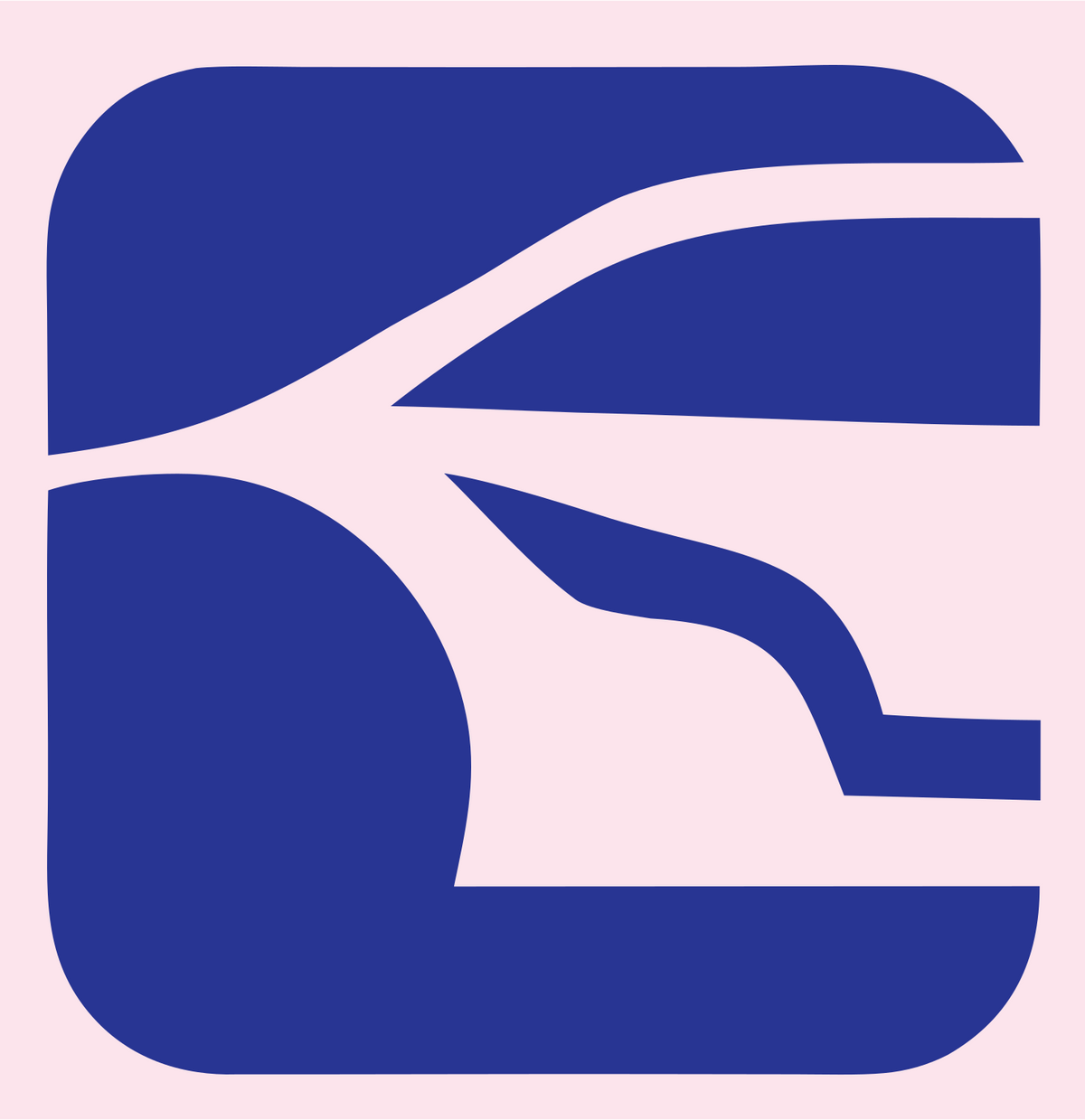 Negative Space Sleek Coupe Rooftop Icon #fce4ec/#283593