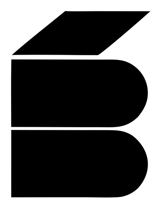 Brutalist Stacked Letter B Airplane Mark
