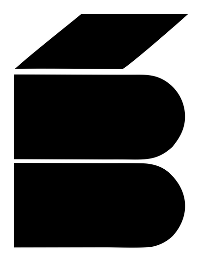 Brutalist Stacked Letter B Airplane Mark #ffffff/#000000