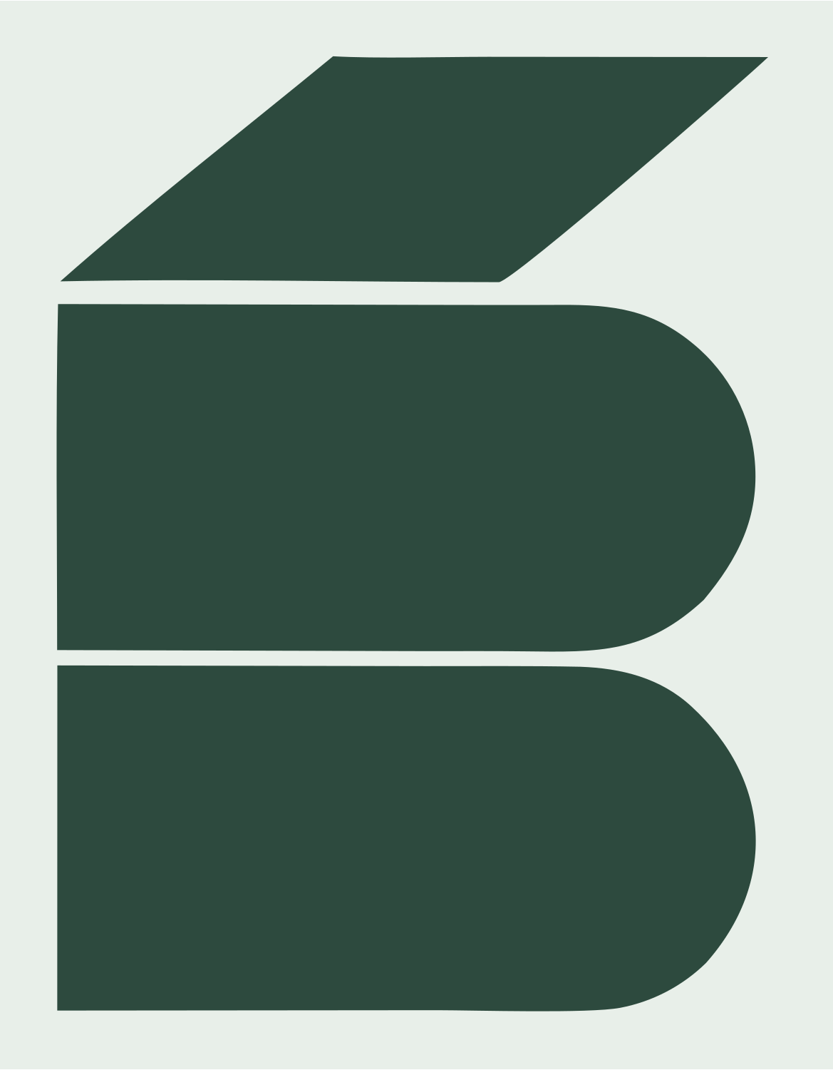 Brutalist Stacked Letter B Airplane Mark #e8efe9/#2d4a3e