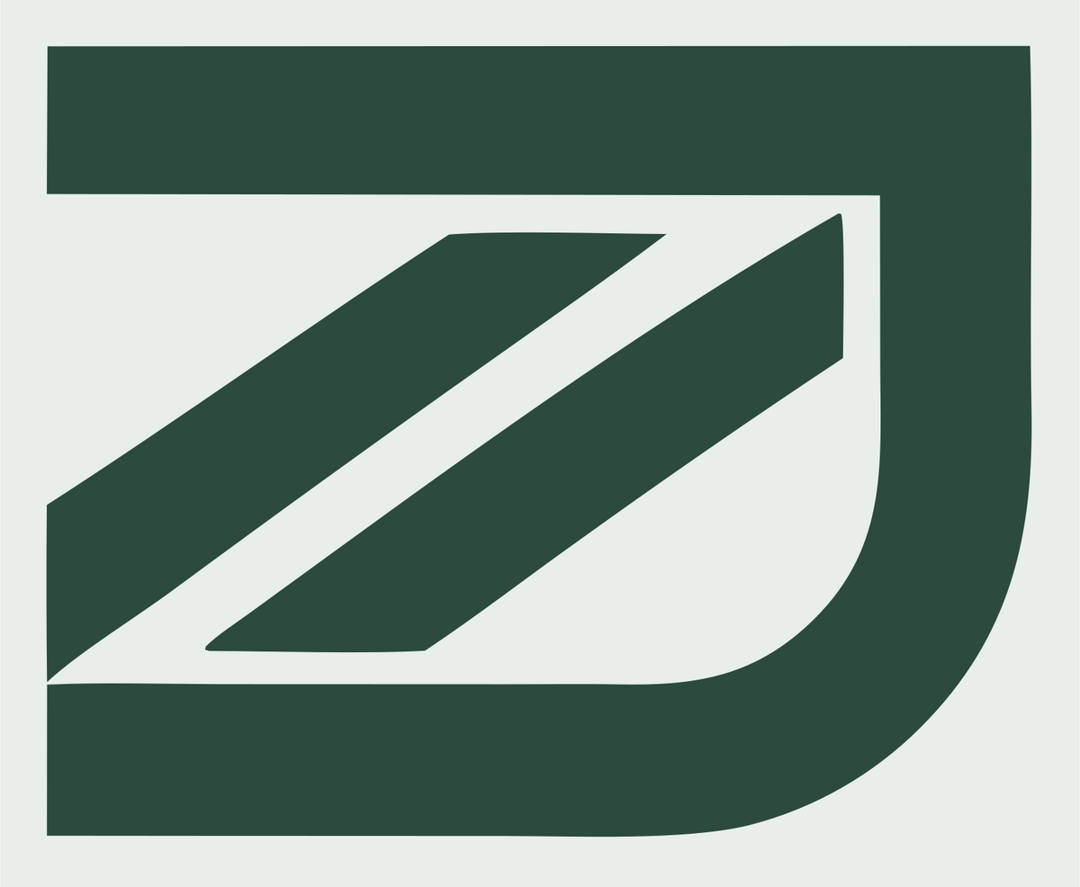 Brutalist Diagonal Stripe Jet Letter Mark #e8efe9/#2d4a3e