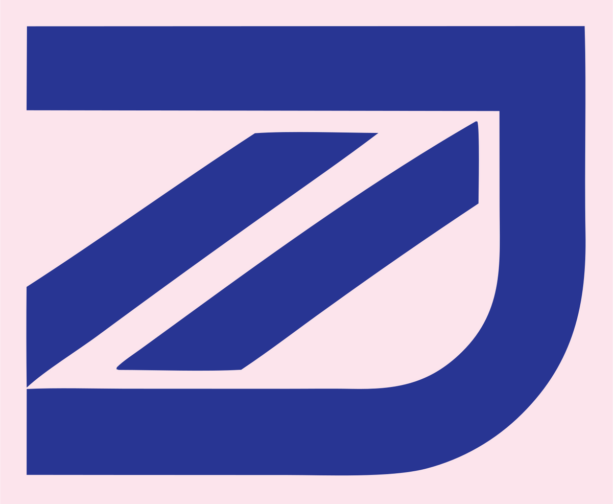 Brutalist Diagonal Stripe Jet Letter Mark #fce4ec/#283593
