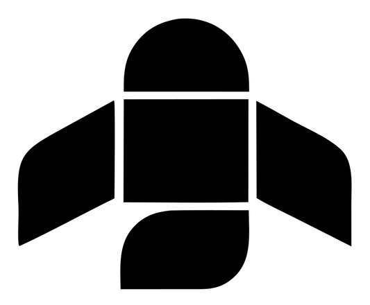 Brutalist Block Panel Rocket Ship Mark