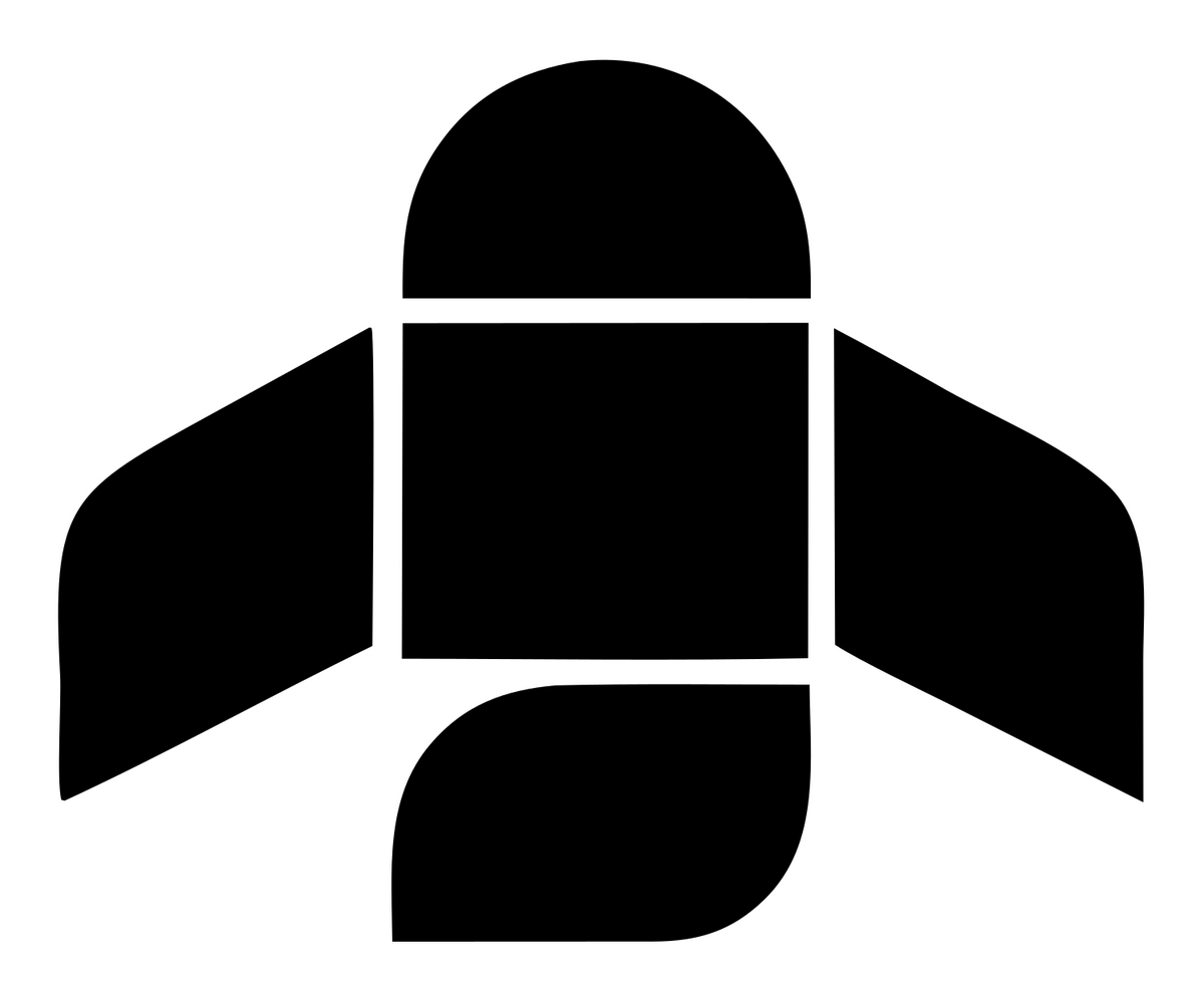 Brutalist Block Panel Rocket Ship Mark #ffffff/#000000