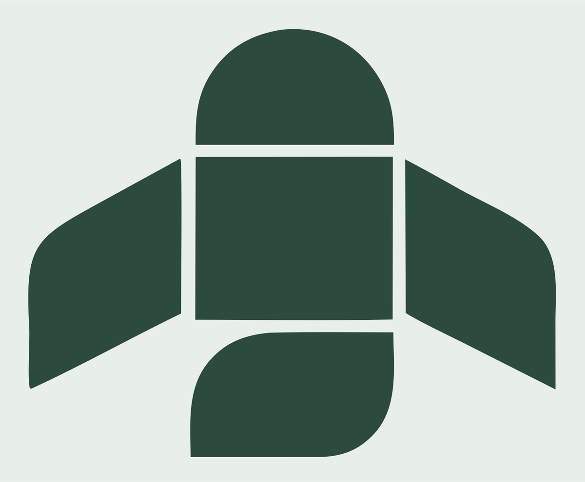 Brutalist Block Panel Rocket Ship Mark #e8efe9/#2d4a3e