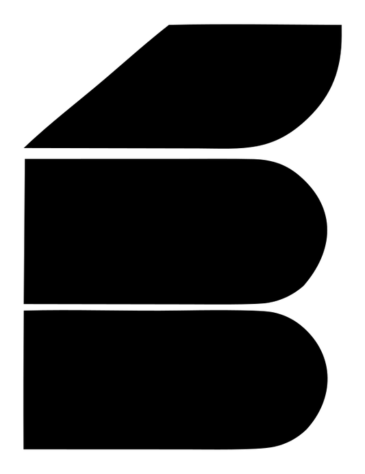 Brutalist Rounded Bar Fuselage Letter Badge