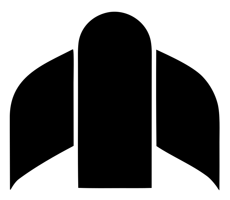 Brutalist Arched Wing Thrust Rocket Emblem