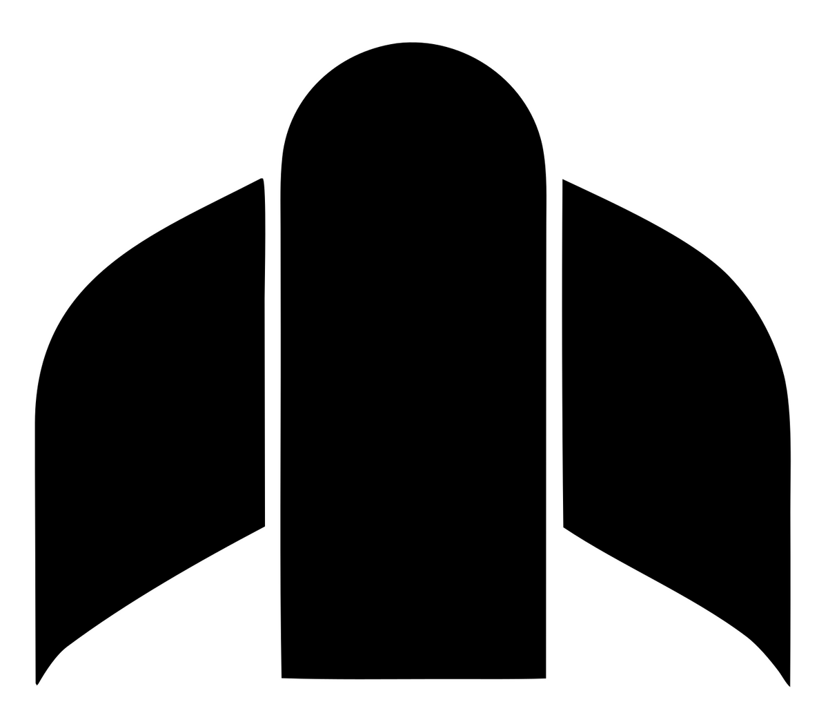 Brutalist Arched Wing Thrust Rocket Emblem #ffffff/#000000