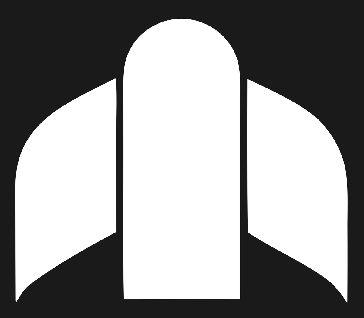 Brutalist Arched Wing Thrust Rocket Emblem #1a1a1a/#ffffff