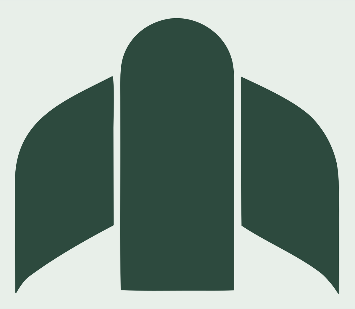 Brutalist Arched Wing Thrust Rocket Emblem #e8efe9/#2d4a3e