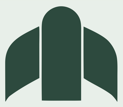 Brutalist Arched Wing Thrust Rocket Emblem #e8efe9/#2d4a3e