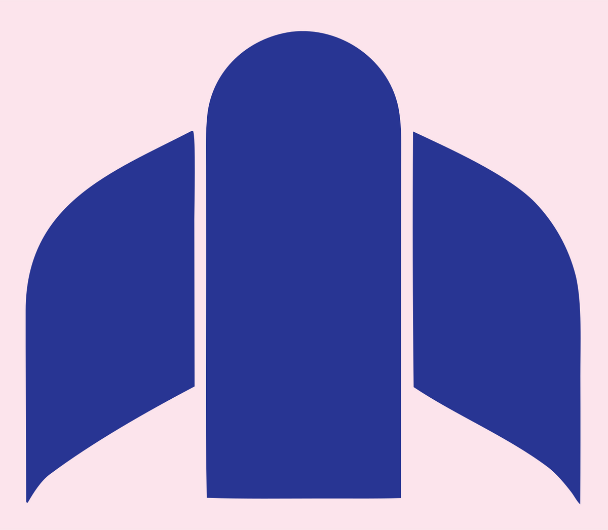 Brutalist Arched Wing Thrust Rocket Emblem #fce4ec/#283593