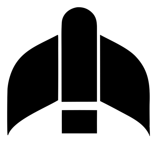 Brutalist Split Wing Jet Fuselage Crest