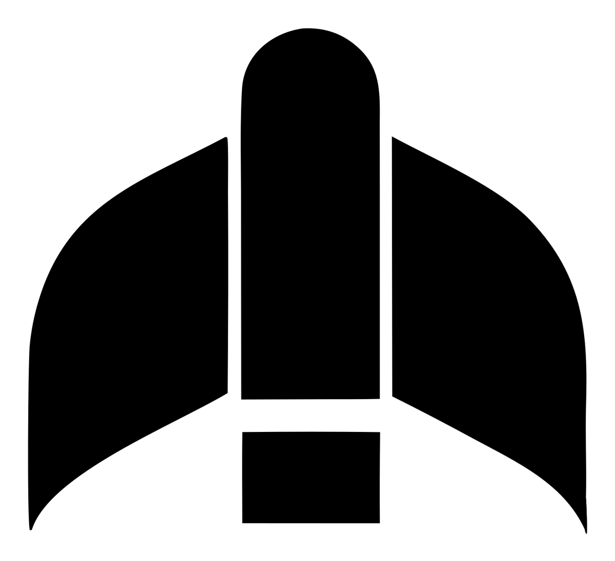 Brutalist Split Wing Jet Fuselage Crest #ffffff/#000000