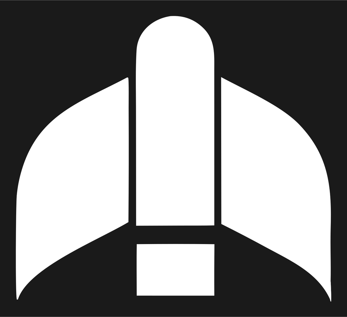 Brutalist Split Wing Jet Fuselage Crest #1a1a1a/#ffffff