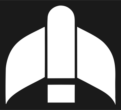Brutalist Split Wing Jet Fuselage Crest #1a1a1a/#ffffff