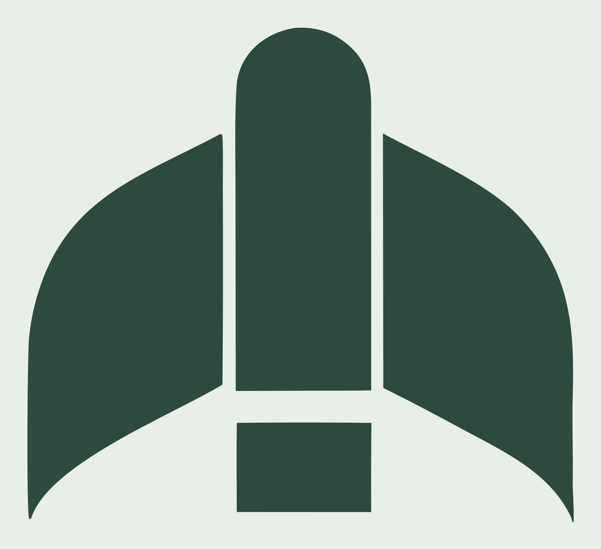 Brutalist Split Wing Jet Fuselage Crest #e8efe9/#2d4a3e