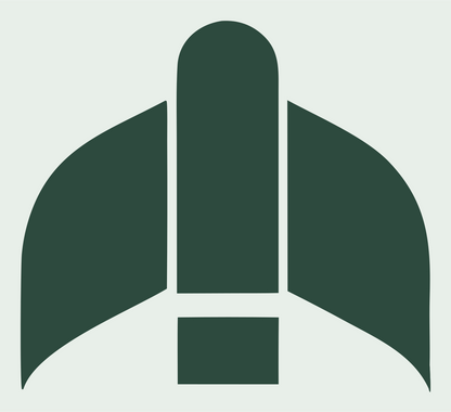Brutalist Split Wing Jet Fuselage Crest #e8efe9/#2d4a3e